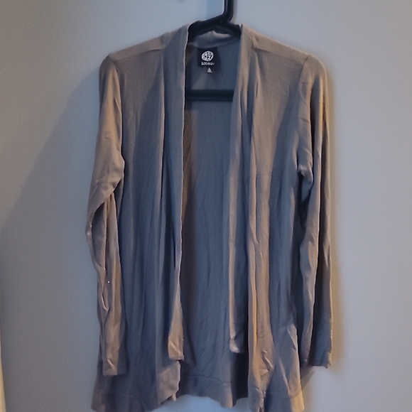 bobeau Sweaters - Bobeau Light Dark Green Brownish Open Front Cardigan